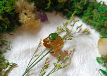 Load image into Gallery viewer, Green reindeer moss statement ring