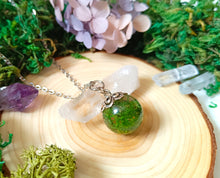 Load image into Gallery viewer, Green reindeer moss orb pendant