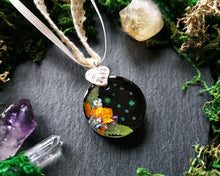 Load image into Gallery viewer, Floral moon pendant