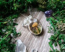 Load image into Gallery viewer, Mushroom pendant with a pinecone charm