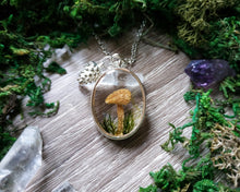 Load image into Gallery viewer, Mushroom pendant with a pinecone charm
