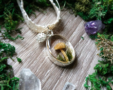 Load image into Gallery viewer, Mushroom pendant with a pinecone charm
