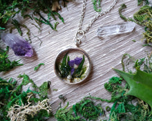 Load image into Gallery viewer, Fairy forest necklace with purple flowers