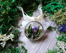 Load image into Gallery viewer, Fairy forest necklace with purple flowers