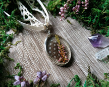 Load image into Gallery viewer, Heather pendant with real feather
