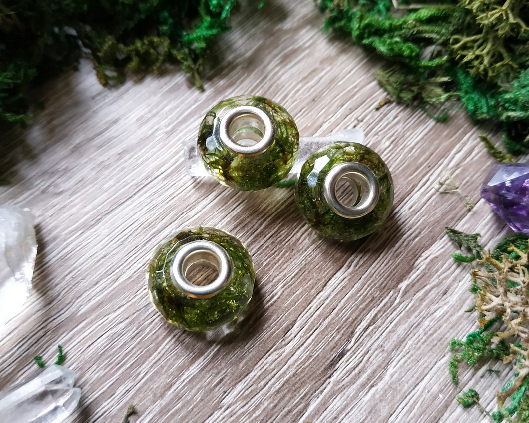 Real moss bracelet charm