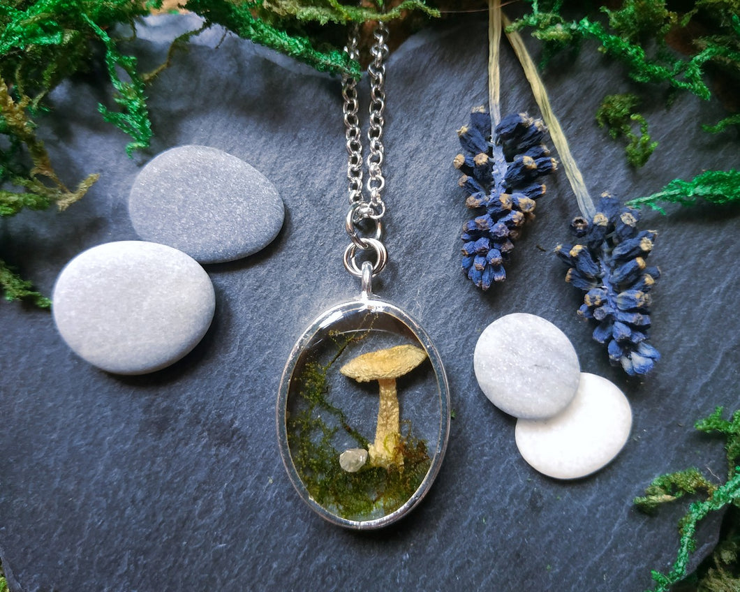 Enchanted forest mushroom pendant