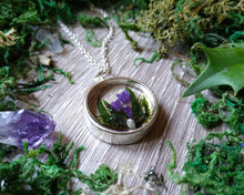 Load image into Gallery viewer, Fairy forest necklace with purple flowers
